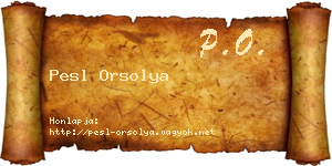Pesl Orsolya névjegykártya